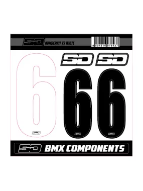 SD Front + 2 Side Plate Number Kit V3 White